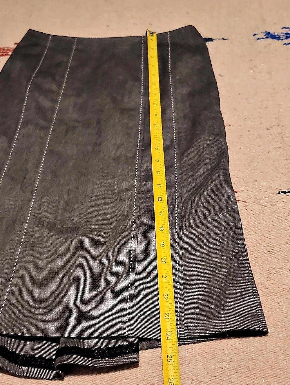 Rebecca Taylor Brown Pencil Skirt w Ruffle and Seam Detail Minimalist & Preppy - Picture 9 of 15